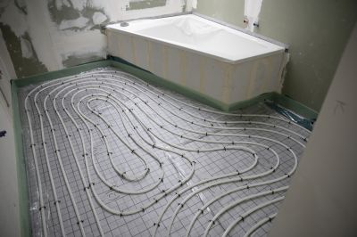 Heated floors in a luxury bathroom